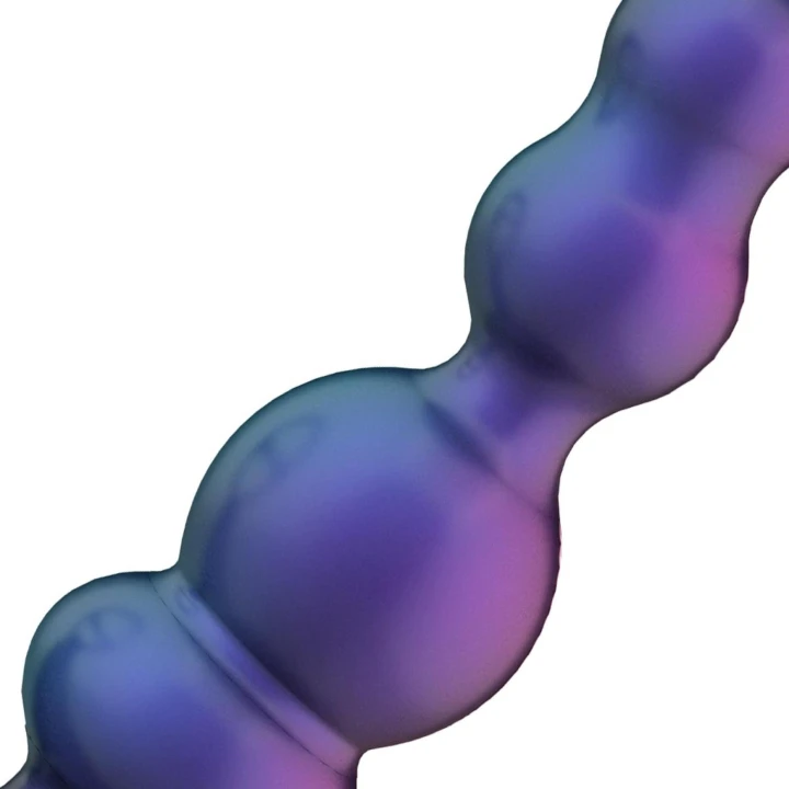 Korek analny z pierścieniem na penisa Hueman - 10 cm, 10 wibracji i rotacji