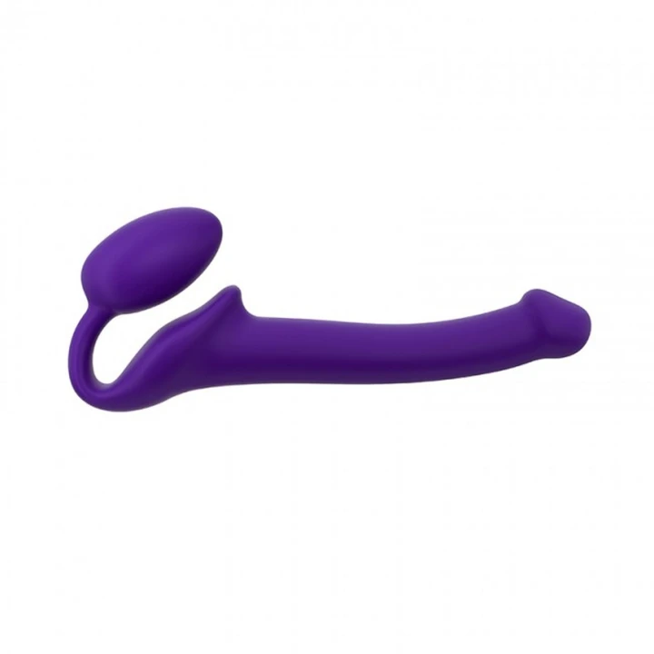 Dildo bez paska Niewibrujący, silikonowy, regulowany 2,7 x 17 cm, fioletowy