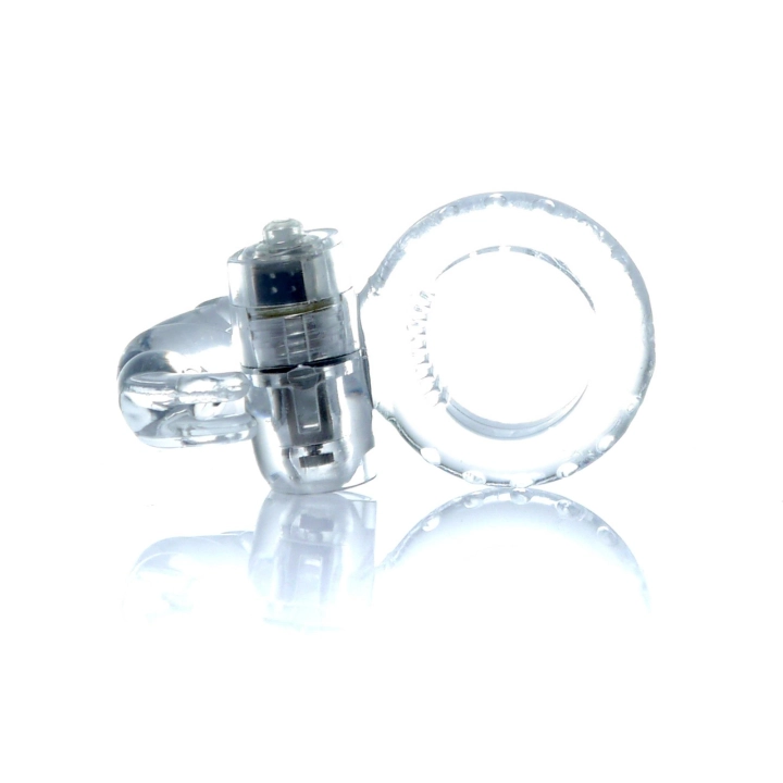 Wibrator pierścieniowy Rabbit Vibro Clear – TPR/ABS, wibrujący, stymulacja łechtaczki