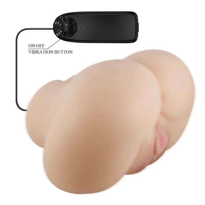 Masturbator - CRAZY BULL Luna, Wibracja, TPR/ABS, Podwójne Otwory