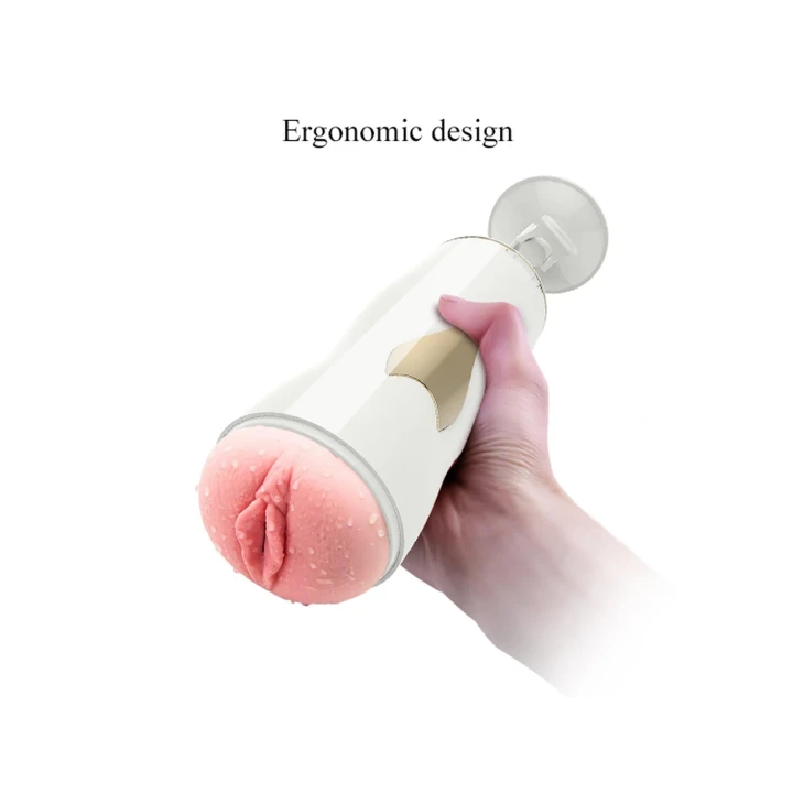 Masturbator podwójny CyberSkin® - 7 funkcji wibracji, z przyssawką, dłuższy 24,8 cm