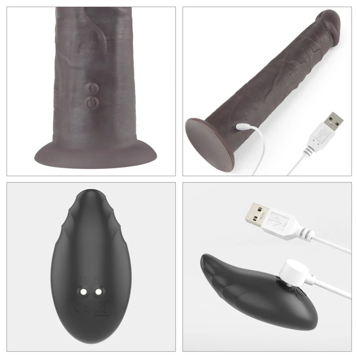 Dildo Lovetoy Dual Layer - 10'' Platinum Silicone, 10 trybów, zdalne sterowanie