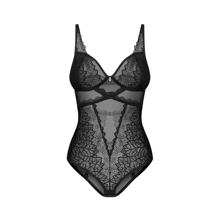Body OBSESSIVE Deina More, koronka i siateczka, 90% poliamid, 10% elastan