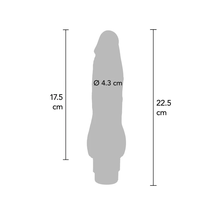 Wibrator podwójnej gęstości Get Real, 22,5 cm, wodoodporny, cielisty kolor