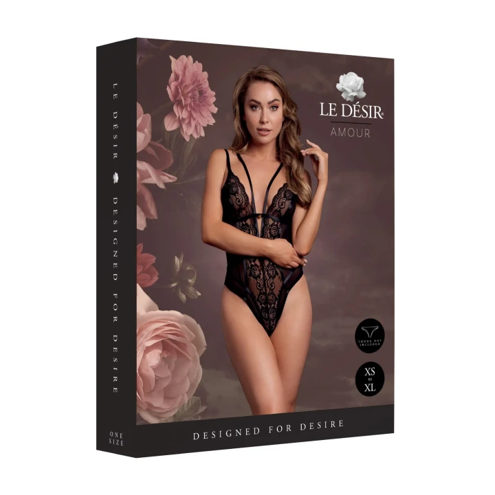 Body koronkowe - Adjustable Sliders - One Size - Czarne - Seksowny Krój