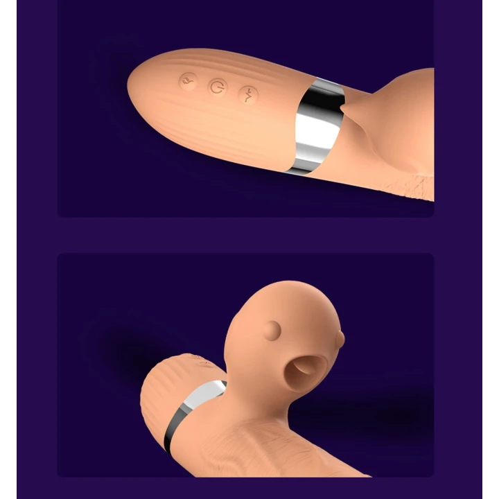 Stymulator Łechtaczki Basia - 2 w 1, Silikon, 9 trybów wibracji, USB