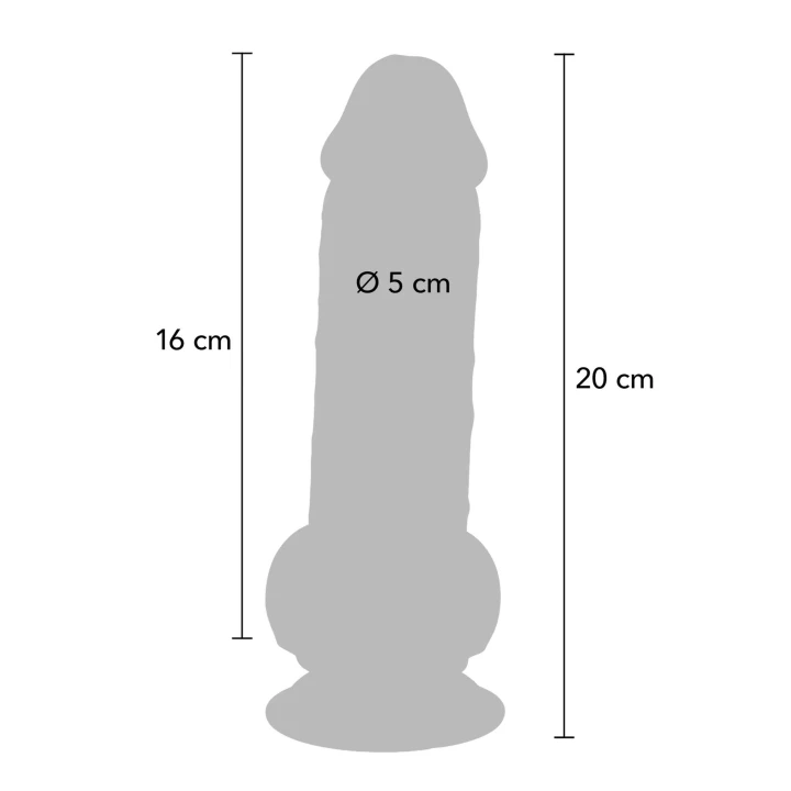 Dildo TOYJOY Get Real Deluxe, 20 cm, TPE, średnica 5 cm, przyssawka
