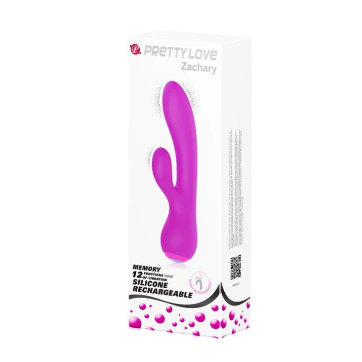 Wibrator silikonowy PRETTY LOVE ZACHARY, 12 funkcji wibracji, elastyczny i formowalny