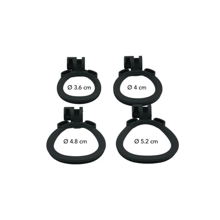 Klatka na penisa krótkie EXTREME HIDDEN DESIRE, długość 8 cm, pierścienie 3.6-5.2 cm