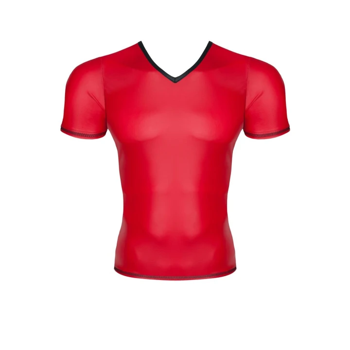 T-shirt męski REGNES FETISH PLANET, wetlook, elastyczny materiał, klasyczny dekolt