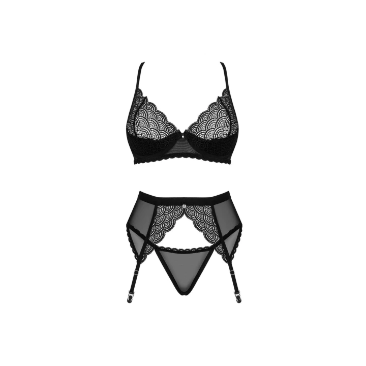 Komplet bielizny Chemeris OBSESSIVE, XL/2XL, regulowane ramiączka, fiszbiny