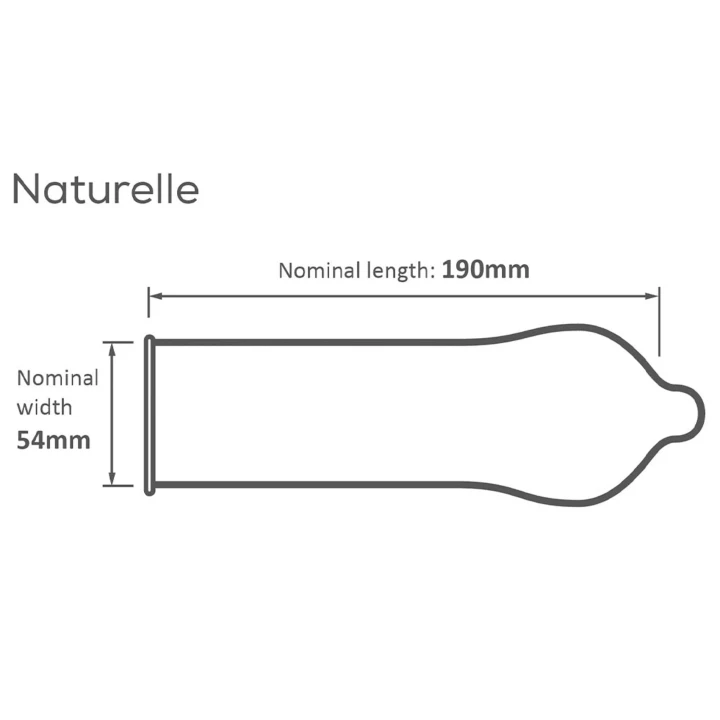 Prezerwatywy Pasante Naturelle, naturalny lateks, 54 mm szerokości, 144 szt. w opakowaniu