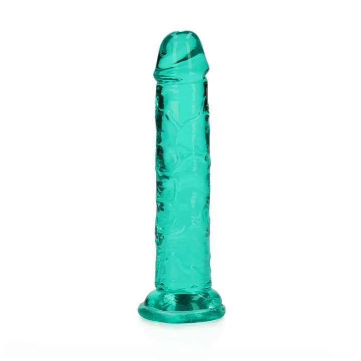 Dildo REALROCK CRYSTAL CLEAR, 6” (15,5 cm), z przyssawką, wodoodporne, bez ftalanów