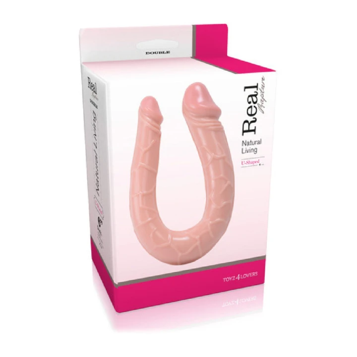 Dildo doble realistyczne U-kształtne, wodoodporne, elastyczne, 15 cm długości