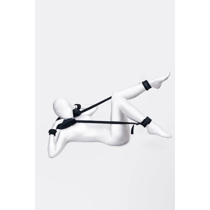 Pas do Unieruchamiania Anonymo z Poduszką, Welur, Czarny, 127 cm