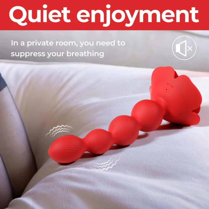 Koraliki analne Rose - Silikonowy, 10 trybów wibracji, funkcja obrotowa