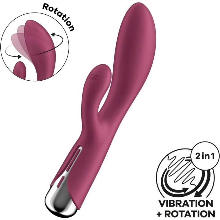Wibrator-królik Satisfyer Spinning Rabbit 1, silikon, wodoodporny, 12 programów wibracji