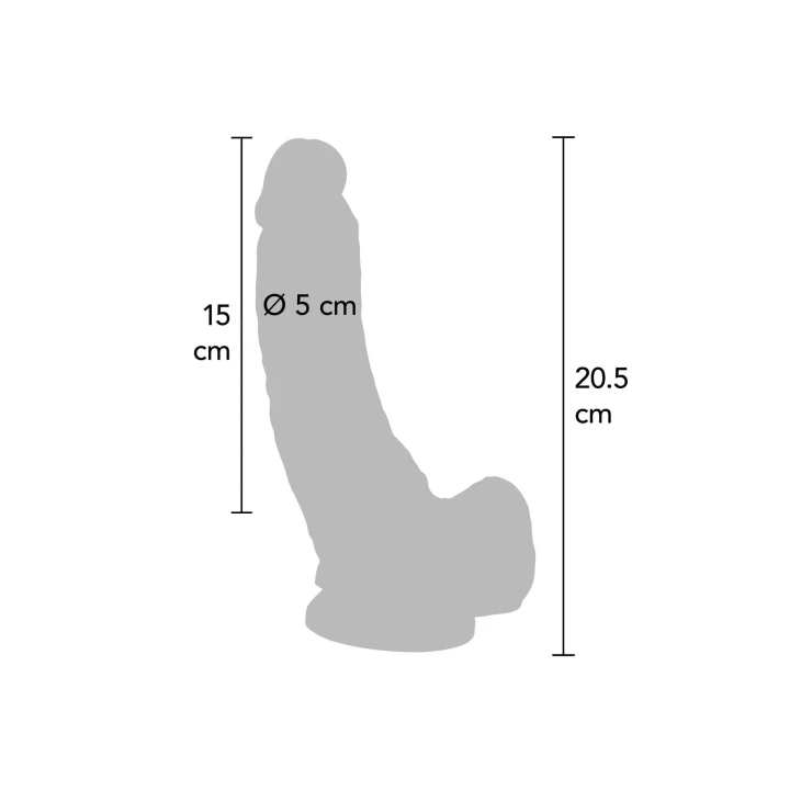 Dildo 8 cali z kulkami TOYJOY, bezftalanowe PVC, realistyczna struktura żyłek