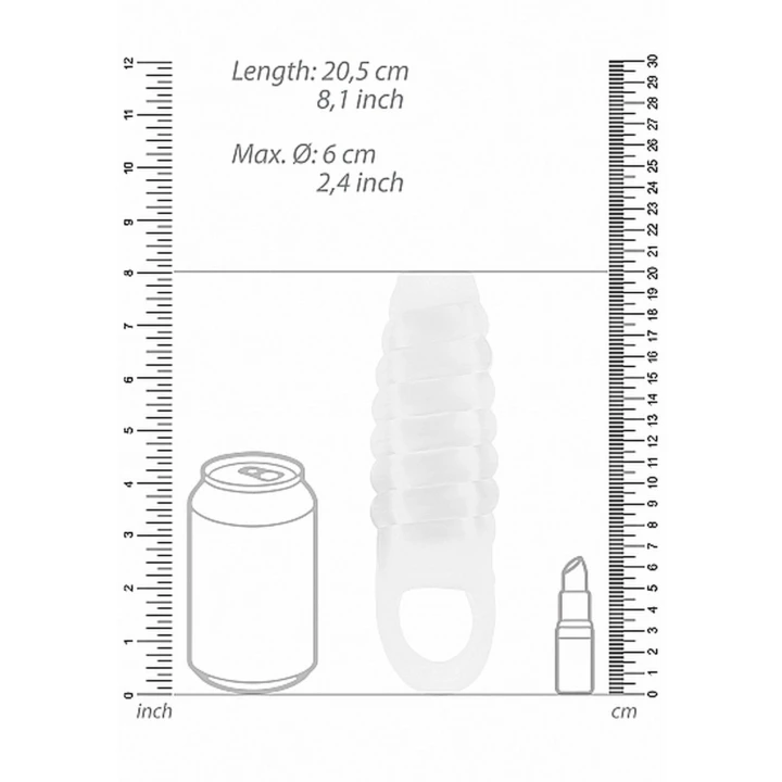 Rozszerzenie penisa No.21 - Przezroczyste, Materiał Soft TPE, Wodoodporne