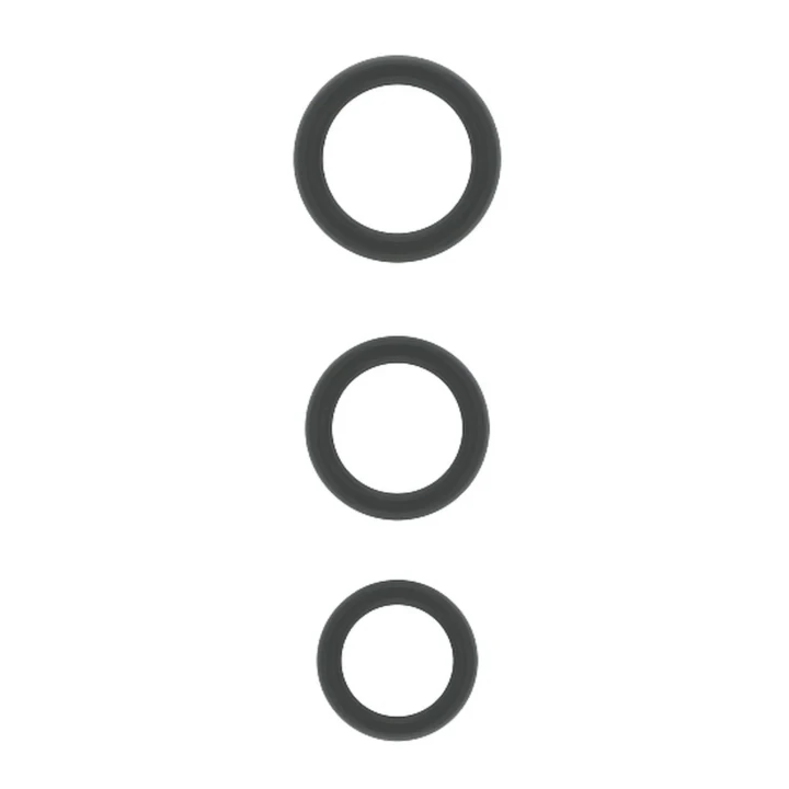 Cockring - No.25 - Zestaw 3 silikonowych pierścieni o różnych rozmiarach - Szary