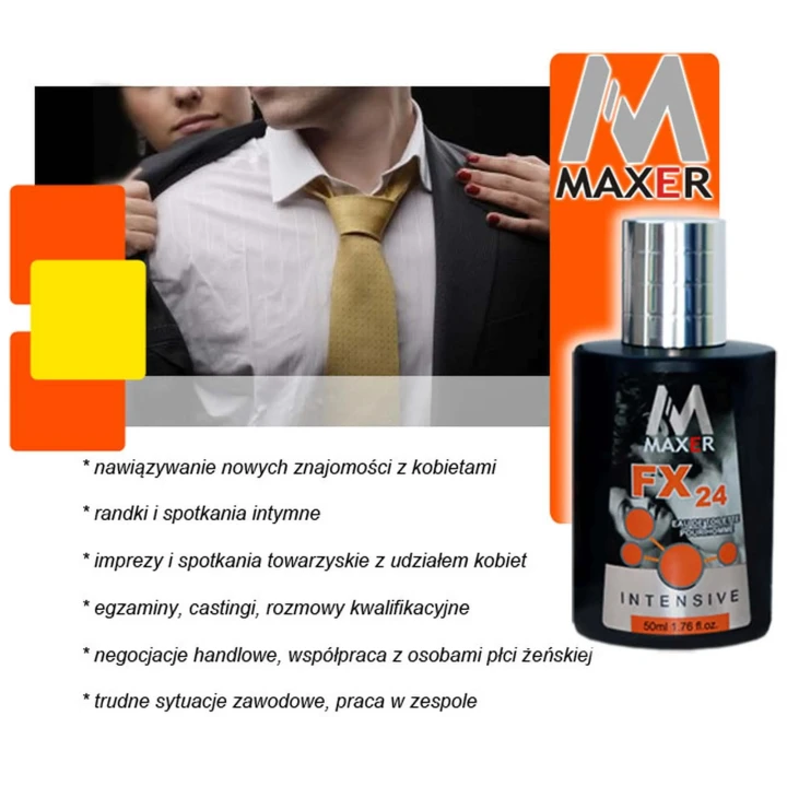 Feromony FX24 dla mężczyzn 50 ml – intrygujący zapach, olfaktoryczne afrodyzjaki, świeżość