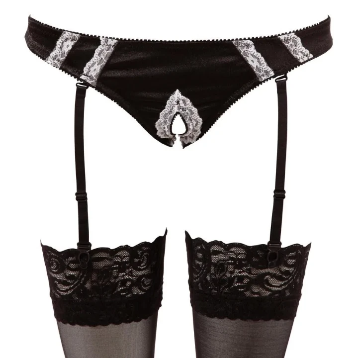 Strój do odgrywania ról - COTTELLI LINGERIE, Seksowna Służka, Top z Pończochami