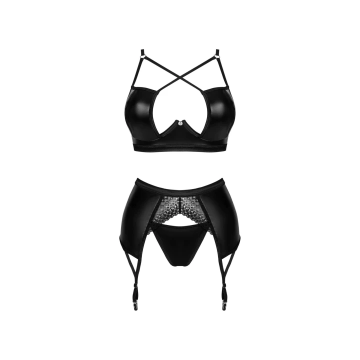 Zestaw bielizny Norides, 3-częściowy, regulowane ramiączka, koronkowe wykończenie M/L