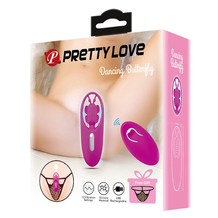 Stymulator łechtaczki PRETTY LOVE - silikon, 12 trybów wibracji, pilot bezprzewodowy