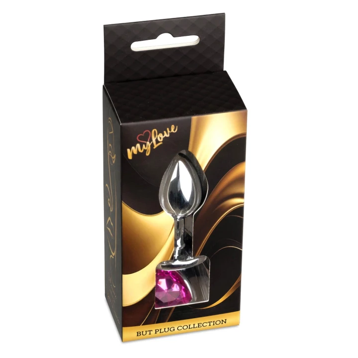 Korek analny MyLove Jewellery – stal nierdzewna, serce z kryształem, 2,7 cm