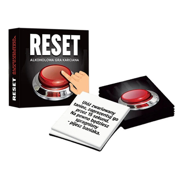 Gra karciana – RESET – Imprezowa gra z zabawnymi zadaniami i poleceniami