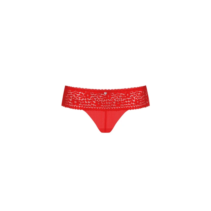 Figi damskie Blossmina 4XL/5XL, koronkowe, elastyczne, intensywna czerwień