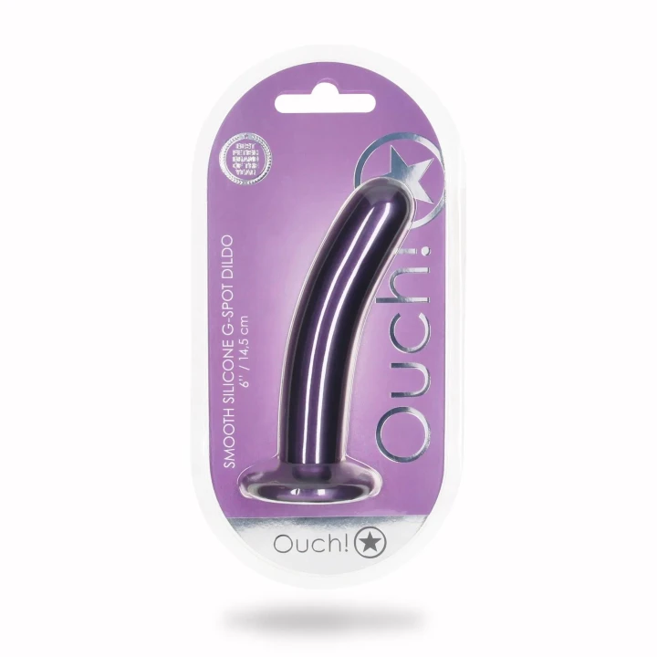 Dildo Ouch! - silikonowe, zakrzywione, 6 cali/14,5 cm z przyssawką