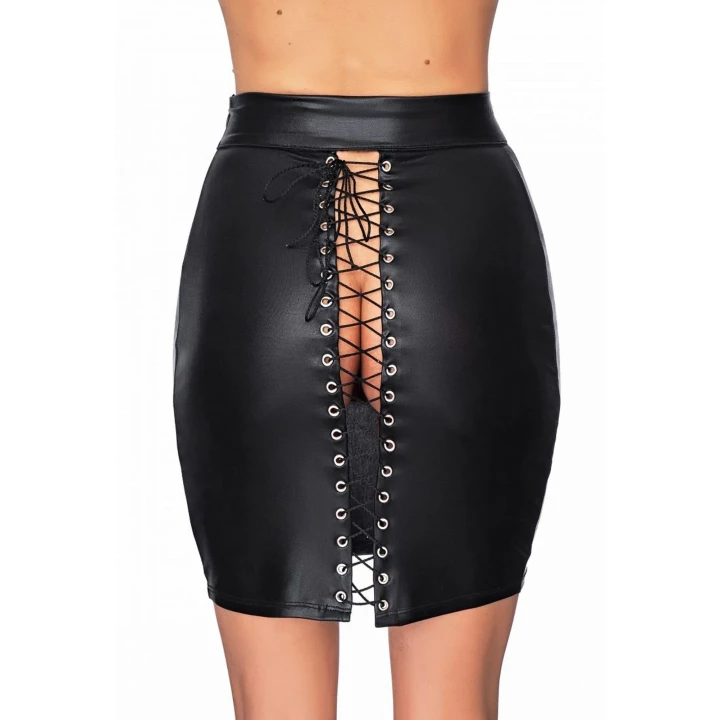 Mini spódniczka Erice S – 7HEAVEN, gładki przód, wiązanie z tyłu, Polska produkcja