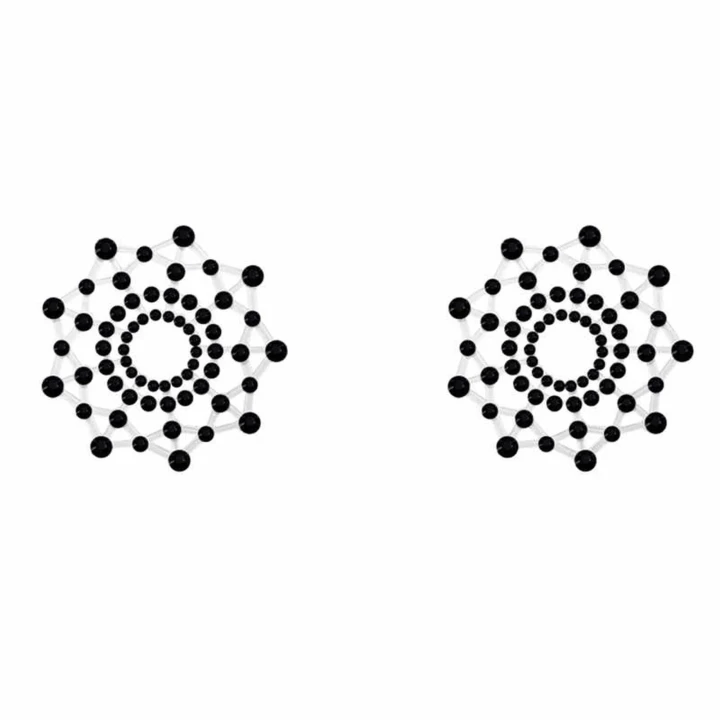 Naklejki na biust Burlesque Rowland, czarne, rozmiar uniwersalny 42-48, wielokrotnego użytku