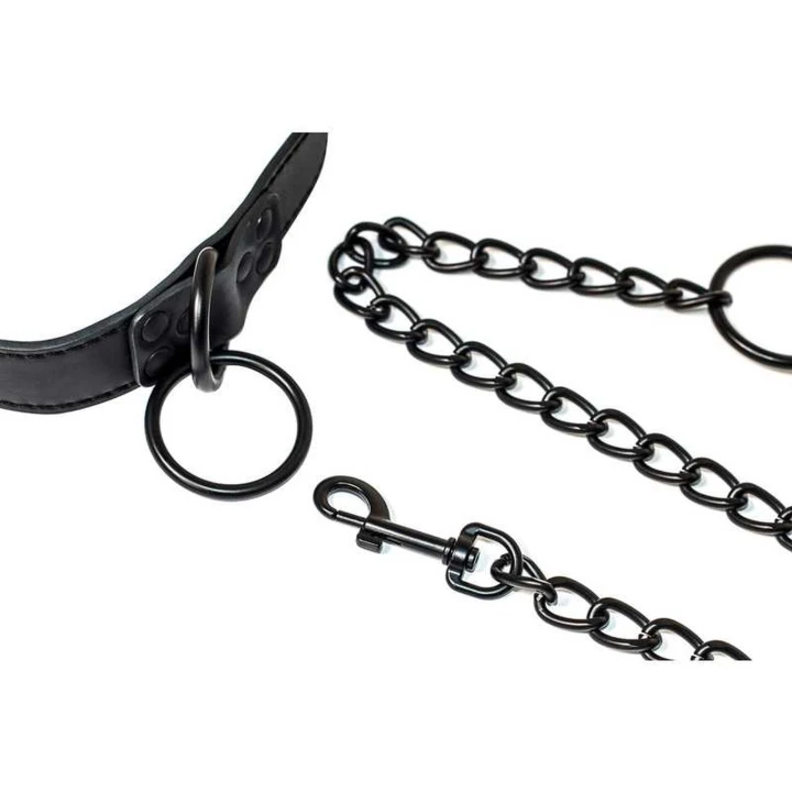 Obroża BDSM Party Hard Sin, regulowana, poliuretanowa, 4,8 cm szerokości, czarna