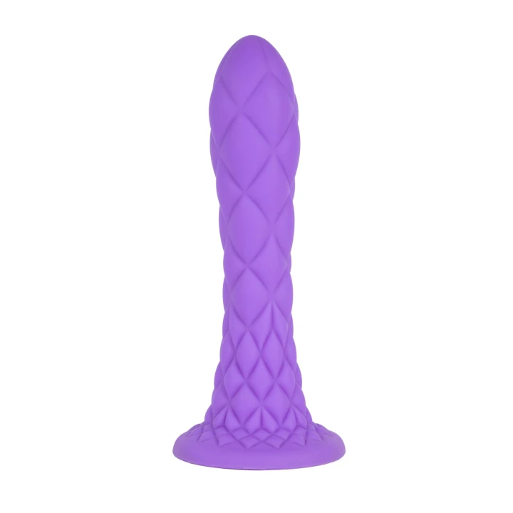 Dildo SILEXD Fantasy Line, termoreaktywny, silikonowy, wodoodporny IPX7, liliowy