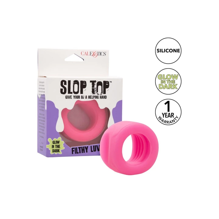 Stroker silikonowy Slop Top Filthy Luv, żebrowane wnętrze, świecący w ciemności