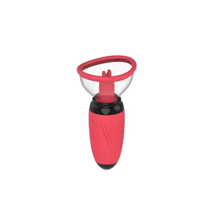 Stymulator łechtaczki SuckingPro Red — silikon, 10 poziomów ssania, 10 trybów lizania