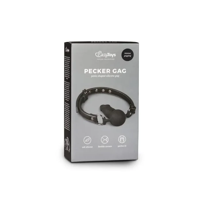 Knebel z silikonowym dongiem, regulowany, czarny, 2,50 cm - 3,70 cm