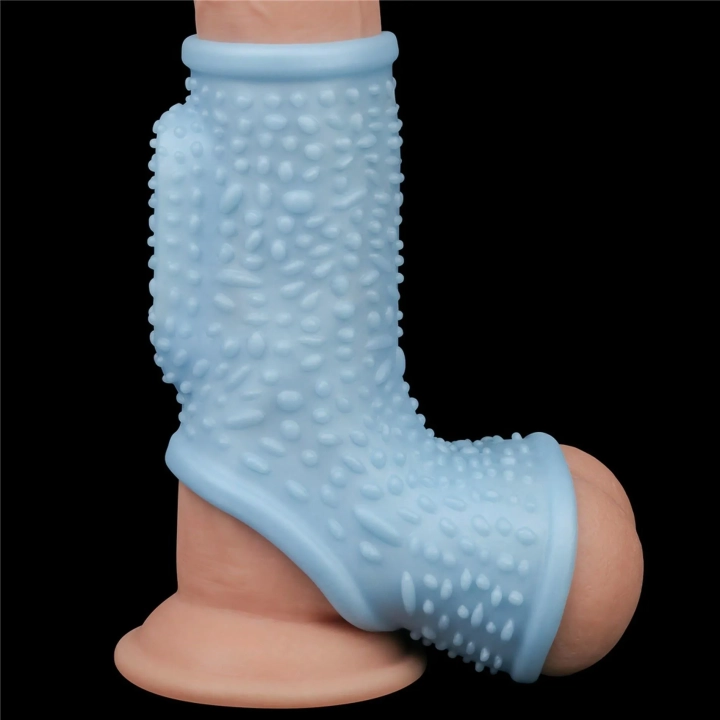 Pierścień wibrujący TPE z mankietem na mosznę - długość 12,2 cm, średnica wewn. 2,8 cm