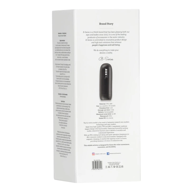 Masturbator - 8 trybów ssania, interaktywna funkcja, materiał TPE/ABS