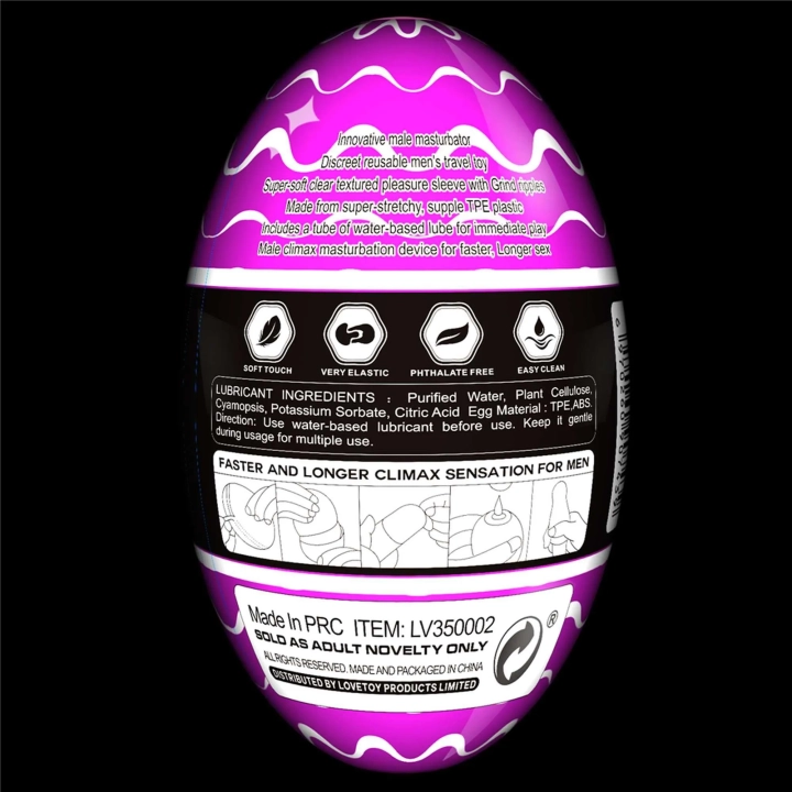 Masturbator męski Giant Egg Ripples - TPE, długość 13 cm, elastyczny rękaw