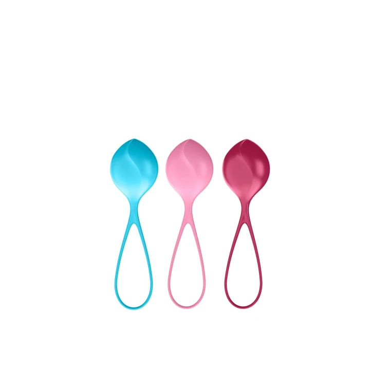 Kulki Kegel Satisfyer CO3 - Zestaw 3 szt. (60g, 82g, 104g) do ćwiczeń mięśni miednicy