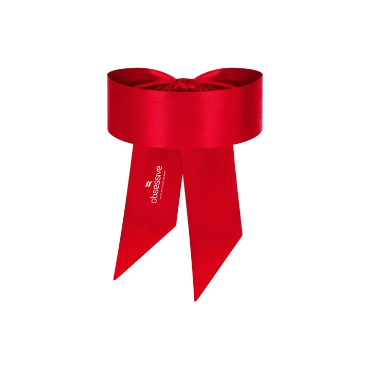 Opaska na oczy OBSESSIVE, Czerwona, Połyskująca, Minimalistyczny Design, 100% Poliester