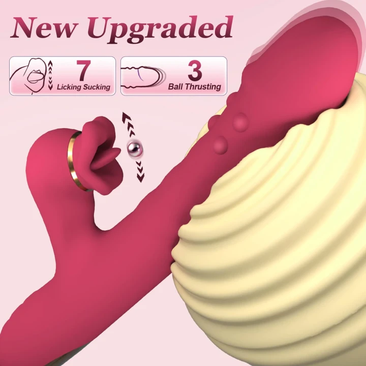 Wibrator silikonowy - 7 trybów ssania i lizania, wodoodporny IPX7, ergonomiczny
