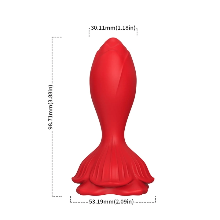 Wibrator analny Rosenberg Red, silikonowy, 9 trybów wibracji, wodoodporny