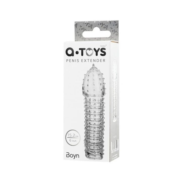 Extender na penisa A-TOYS 15,2 cm, elastyczny, przezroczysty, materiał TPR