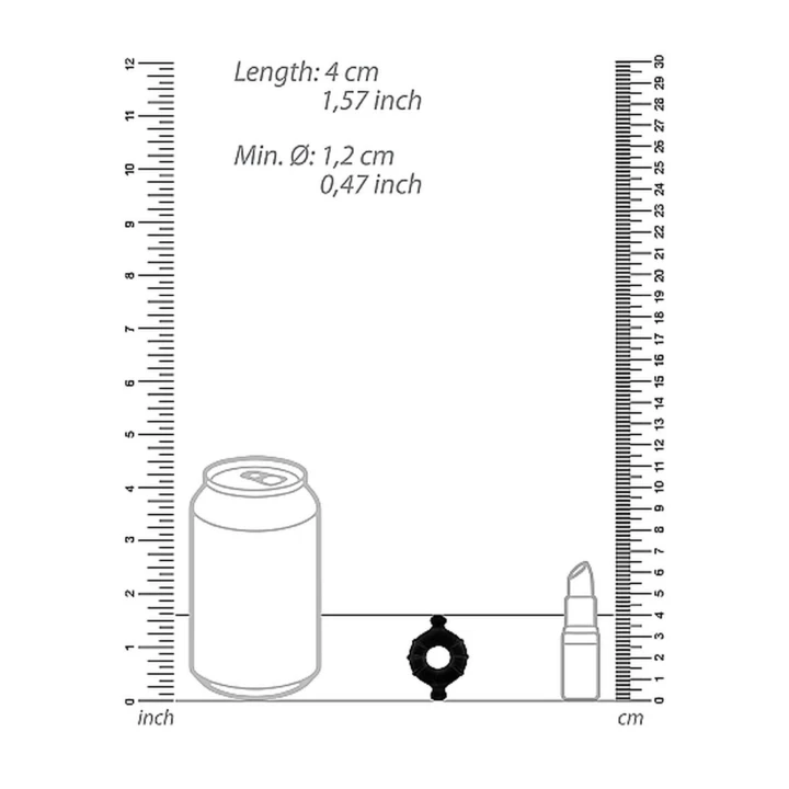Pierścień erekcyjny TPE - Gummy Ring - Średni - Czarny, Niezawodna kontrola wrażeń