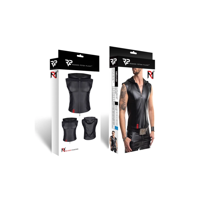 Kamizelka REGNES FETISH PLANET – wetlook, kaptur, dwukierunkowy zamek