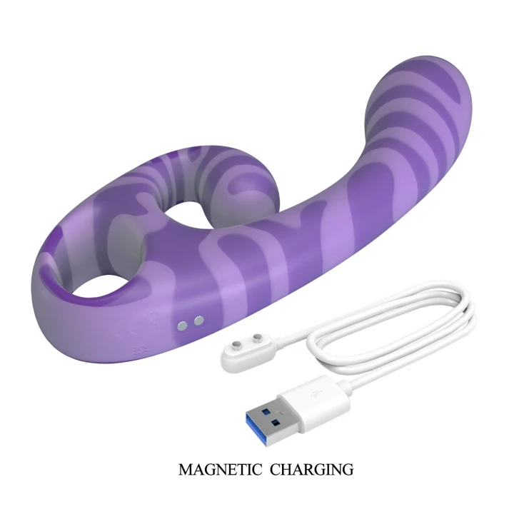 Masażer dwustronny Pretty Love Sumner, 12 trybów wibracji, wodoodporny, silikonowy